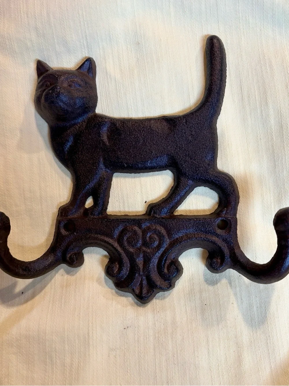 Black Cat Wall Hook - Decorative Cast Iron Pet-Themed Hook